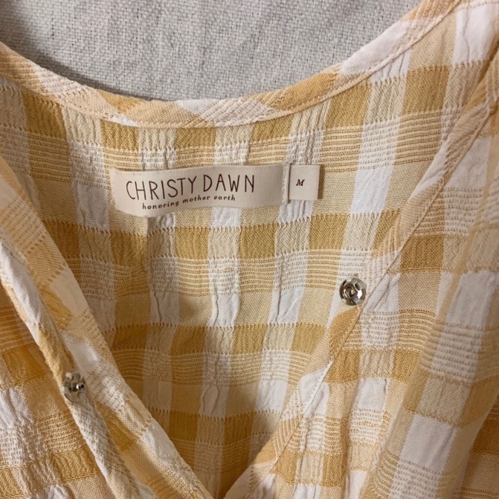 Priced to Sell - Christy Dawn Yellow and White Plaid Jumpsuit - Picture 8 of 12
